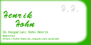henrik hohn business card